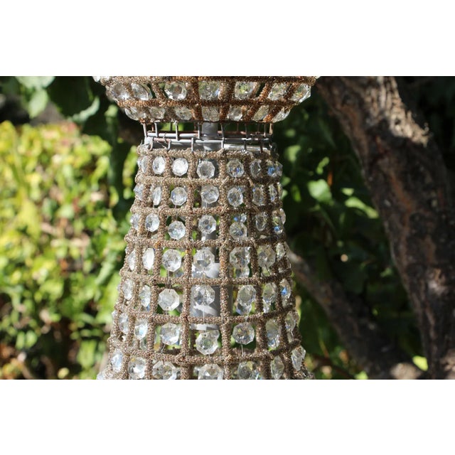 Boho Chic 1970s Vintage Boho Chic Beaded Chandelier, Hand-Made Pakistan For Sale - Image 3 of 13