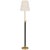Thomas O'Brien by Visual Comfort Signature Bryant Wrapped Table Lamp in Hand-Rubbed Antique Brass and Chocolate Leather with Linen Shade For Sale