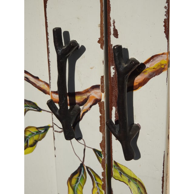 Vintage French Provincial Hand Painted White Floral W Birds Credenza Side Table For Sale - Image 14 of 18