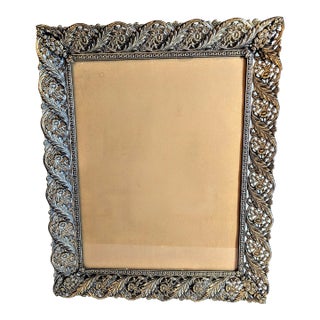 Vintage Ormolu Filigree Metal Frame For Sale