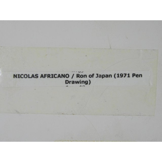 Paper 1970s Nicolas Africano Pen & Ink Poem / Ron of Japan For Sale - Image 7 of 7