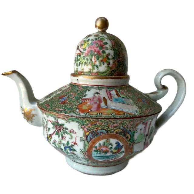 19th Century Antique Rose Medallion Teapot For Sale - Image 13 of 13