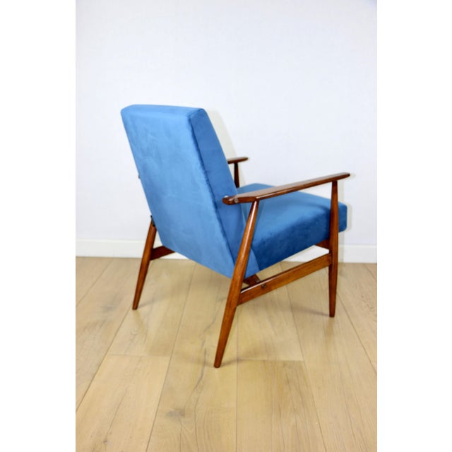 1970s Lis Lounge Chair with Blue Sky Upholstery by Henryk Lis, 1970s For Sale - Image 5 of 11