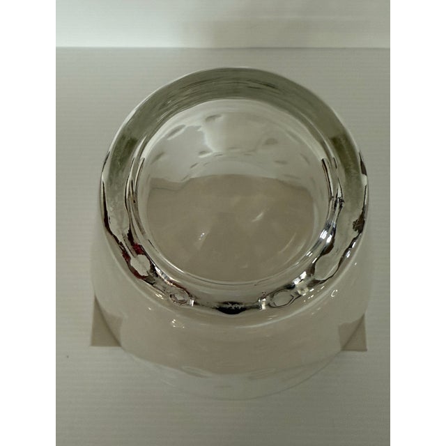 Mid 20th Century Hand-Blown Clear Art Glass Optic Bubble Bowl / Ice Bucket Style Cooler 5”t X 6”d For Sale - Image 11 of 12