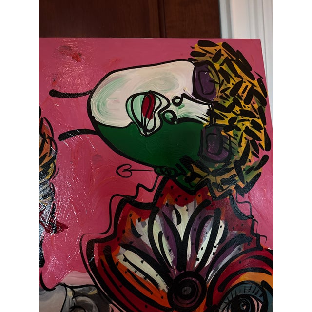 1970s Peter Keil Monumental Canvas Abstract Painting 6’ X 4’ For Sale - Image 10 of 15