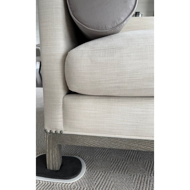 Pair of Custom A. Rudin No. 2725 Tête-À-Tête Sofas Upholstered in Ivory/Beige For Sale - Image 11 of 11