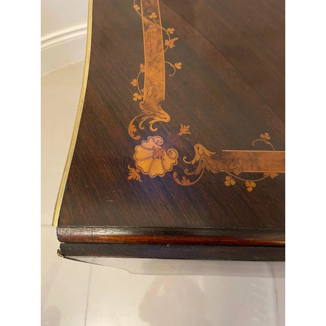Wood Antique French Rosewood Marquetry Inlaid Centre Table For Sale - Image 7 of 18