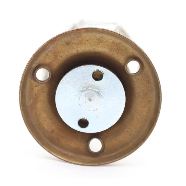 Antique 1.75 In. Octagon Clear Glass Brass Dummy Door Knob For Sale - Image 4 of 4