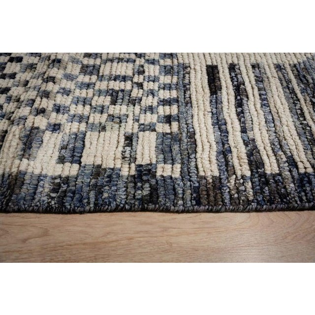 2010s 6x9 Gray Hand-Knotted Wool Diamond Field Tribal Modern Carpet Rug For Sale - Image 5 of 10