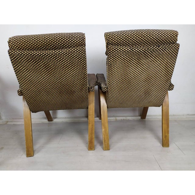 Set of Bow Wood Armchairs from Baumann, 1970s For Sale - Image 10 of 15