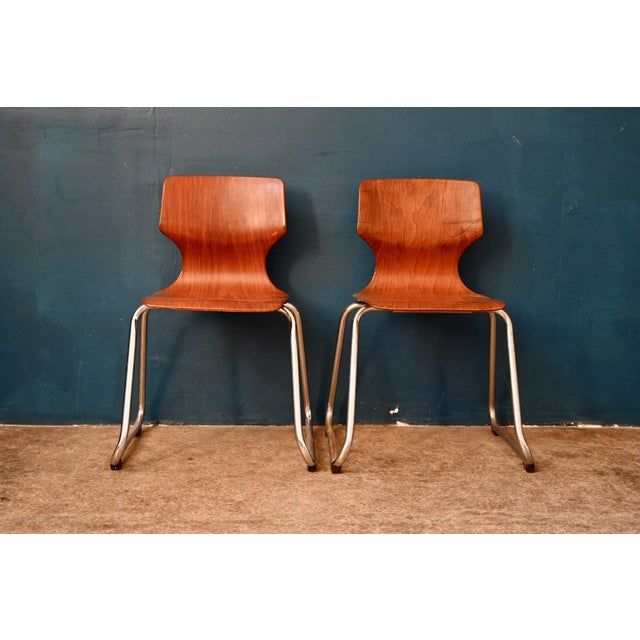 Pagwood Children's Chairs with Chrome Sled Base by Elmar Flötotto, 1970s, Set of 2 For Sale - Image 9 of 9
