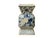 This exquisite antique Chinese blue and white ceramic vase jar is finely rendered in an unusual faceted, baluster-inspired...