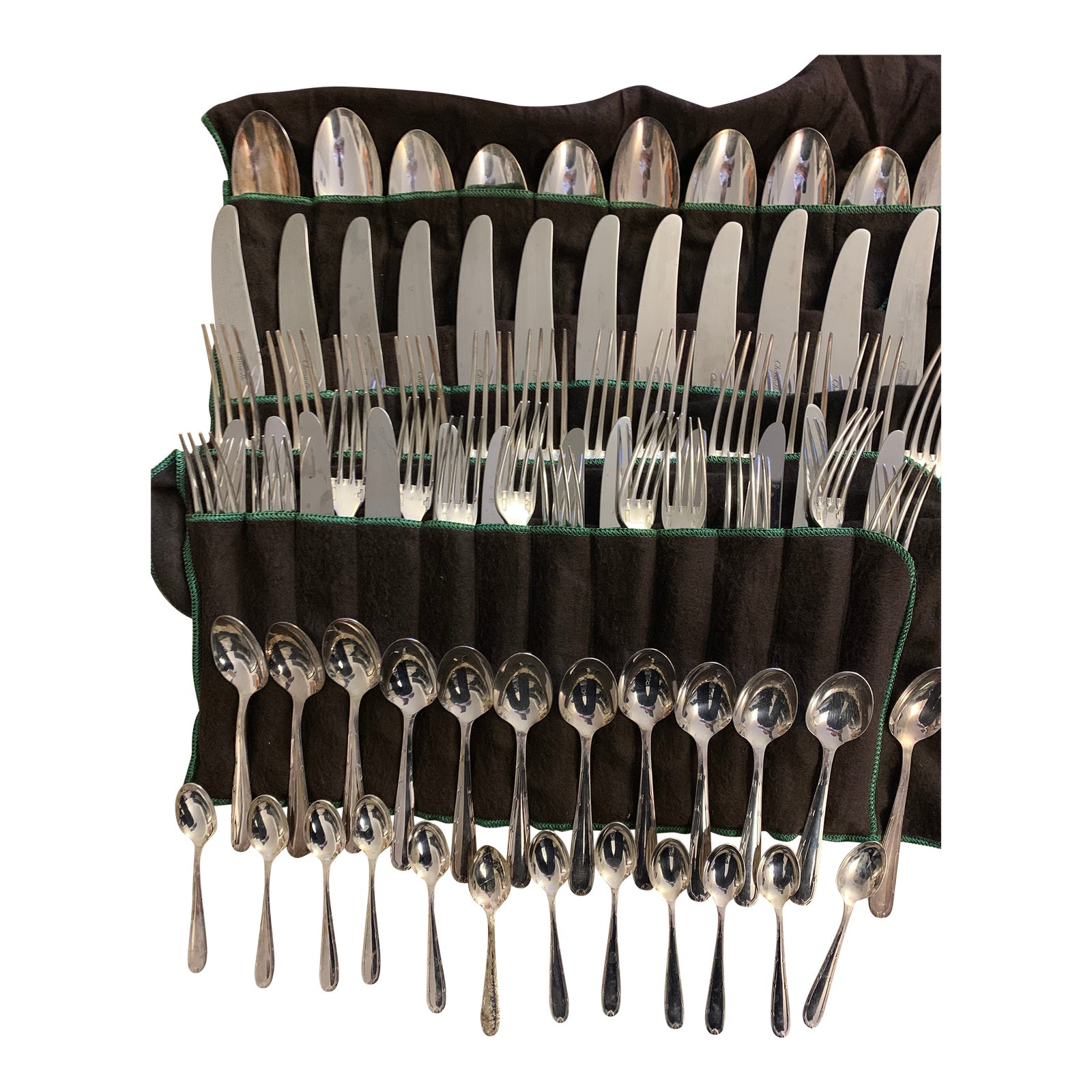 Christofle Flatware Complete Set W/ Serving Utensils - Silver