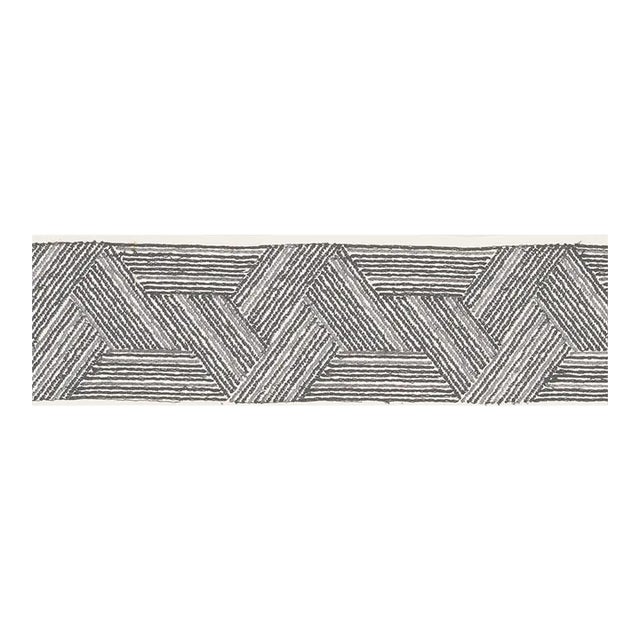 Sample - Schumacher Inara Tape in Black & Charcoal For Sale