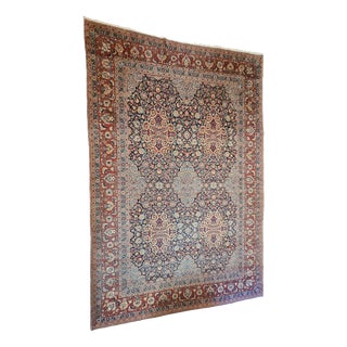 Large Antique Hand-Knotted Kashan Rug, 1930s For Sale