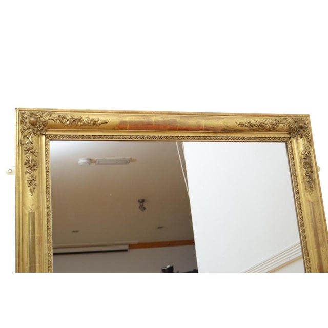 Glass 19th Century Gilded Wall Mirror For Sale - Image 7 of 14