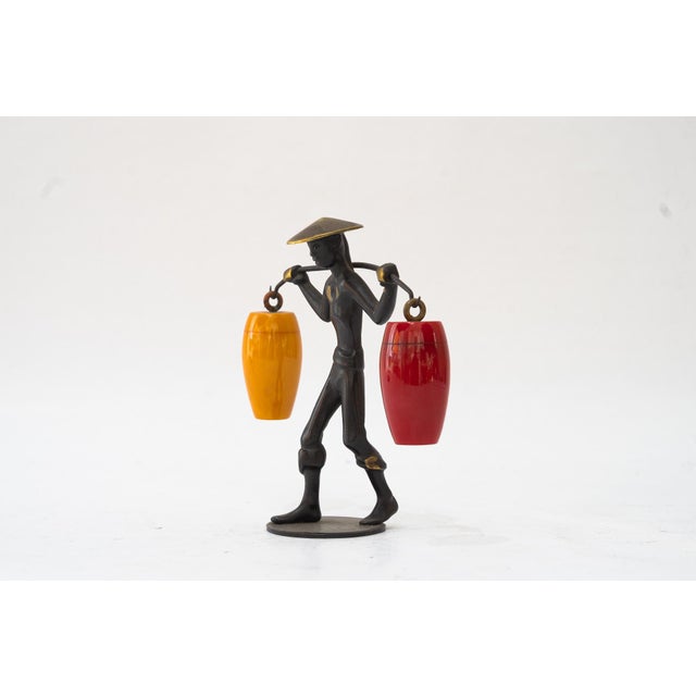 Salt and Pepper Shaker Holder Chinese Figurine by Richard Rohac, 1950s For Sale - Image 6 of 9