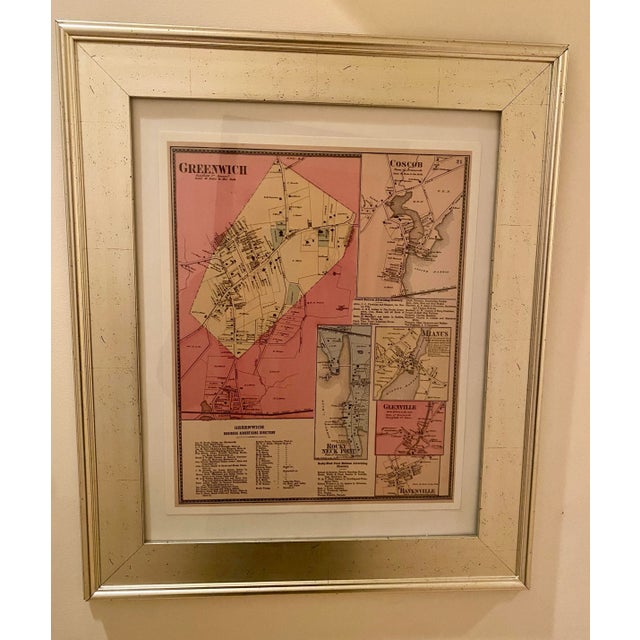 Framed Antique Map of Greenwich, Connecticut For Sale In New York - Image 6 of 9
