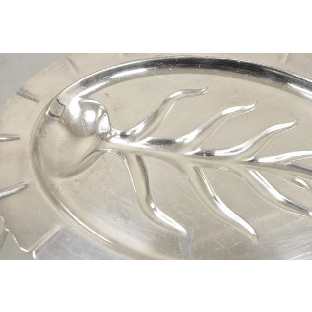 Mid 20th Century Mid 20th Century International Silver Co "Early American" 4133 Oval Meat Cutlery Serving Platter For Sale - Image 5 of 11
