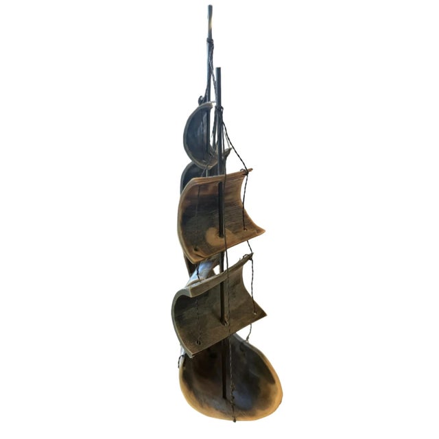 Mid 20th Century Mid 20th Century Vintage Horn Sailboat For Sale - Image 5 of 5