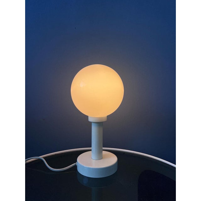 Mid-Century Space Age White Opaline Glass Table Lamp For Sale - Image 3 of 10