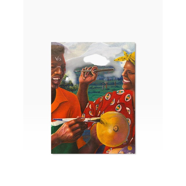 Soliman Delva Signed Original Haitian Fine Art Oil Painting "Tchatcha" – 2001 For Sale In West Palm - Image 6 of 11