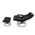 Ekornes ASA 1980s Vintage Ekornes Stressless Black Leather Recliner & Ottoman Made in Norway For Sale - Image 4 of 16