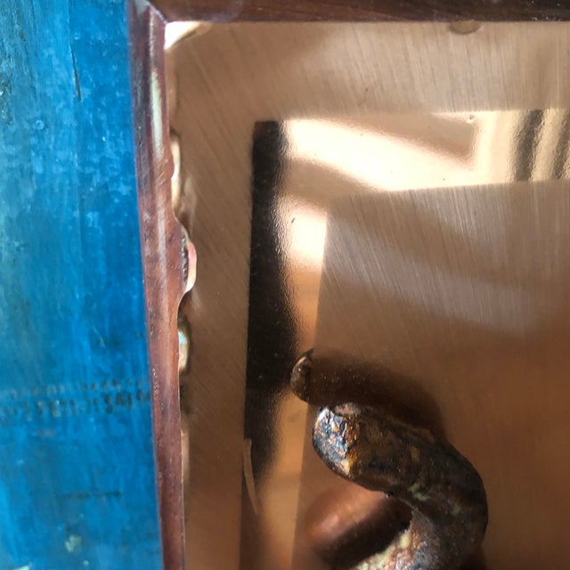 Copper Vintage Copper/Resin Relief of an Antelope, Signed Gaston For Sale - Image 8 of 10