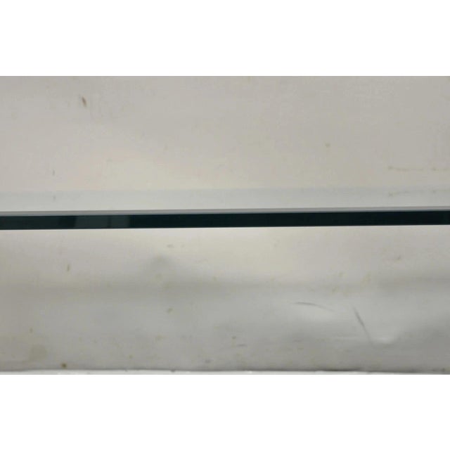 Mid 20th Century Vintage French Hollywood Regency Beveled Glass Bronze Cabriole Leg Coffee Table For Sale - Image 5 of 11
