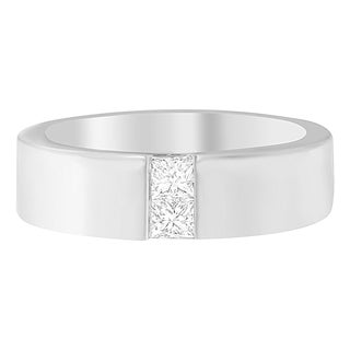 Men's 14K White Gold 1/4 ct.TDW Diamond Channel Band Ring (G-H, VS1-VS2) For Sale