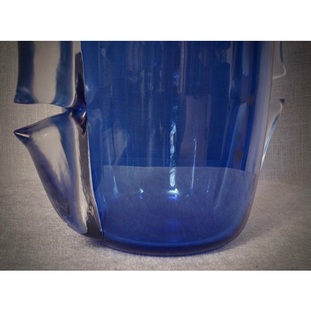 Mid-Century Modern Mid-Century Sky Blue Murano Art Glass Vase, 2000s For Sale - Image 3 of 9