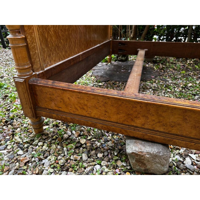 Louis Philippe Style Bed in Burr Wood, 1800s For Sale - Image 4 of 18