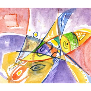Paulino Medina Sosa, Abstract Watercolor Painting For Sale