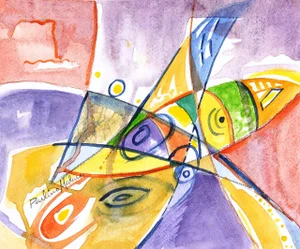 Paulino Medina Sosa, Abstract Watercolor Painting