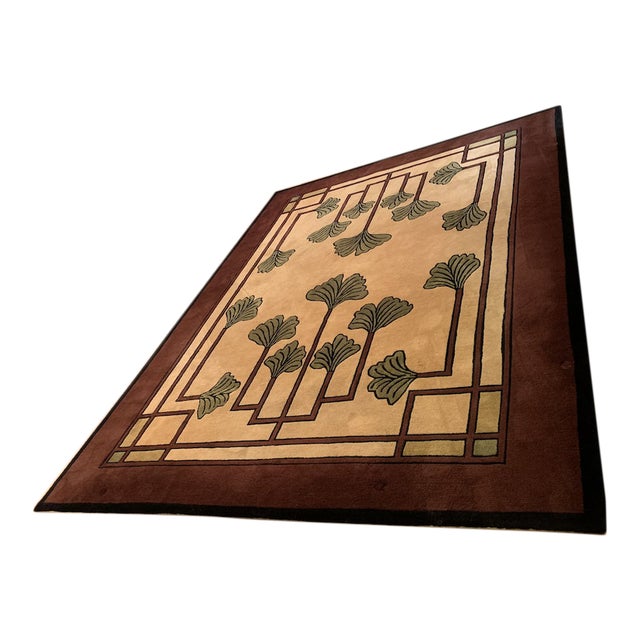 Vintage Stickley Rug in Burgundy, Cream & Green Chairish
