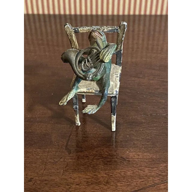 Late 19th Century Cold Painted Bronze Frog Musicians, Austrian - Set of 3 For Sale - Image 10 of 13