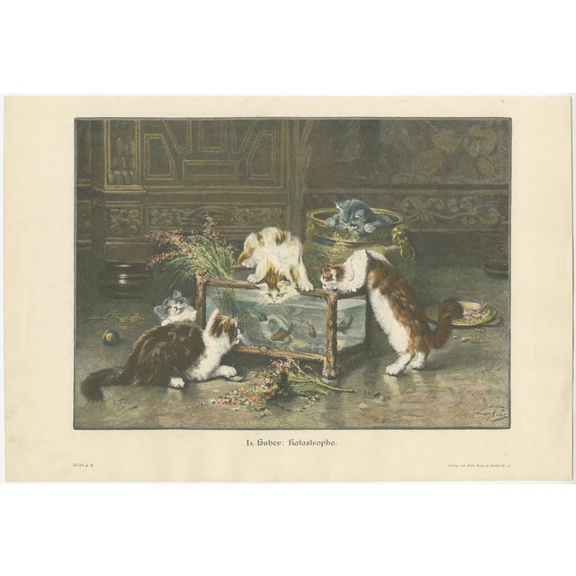 Paper Cat Prints, 1898, Paper, Set of 6 For Sale - Image 7 of 11