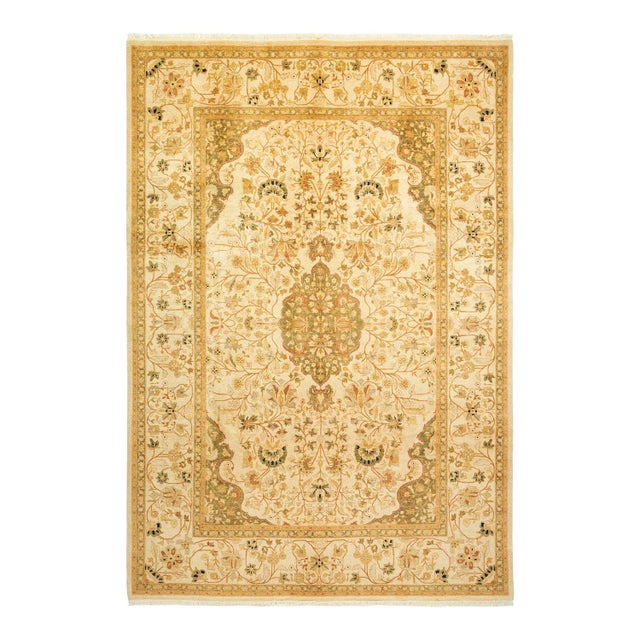 Mogul Collection Hand-Knotted Area Rug - Ivory Collection 6' 3" X 8' 10" For Sale - Image 10 of 10
