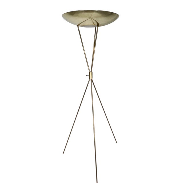 Metal Mid Century Modern Tri Pod Floor Lamp C 1950's For Sale - Image 7 of 14