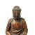 Chinese Chinese Golden Brown Lacquer Wooden Meditation Buddha Statue For Sale - Image 3 of 7