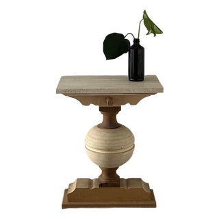 Eclectic Neo-Classical Travertine Top Console For Sale