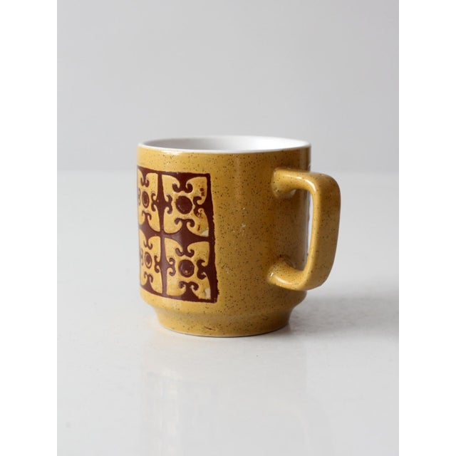 Vintage 1970s Geometric Ceramic Mug For Sale - Image 6 of 15
