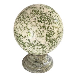 Garniture Enameled Ceramic Colored Bowl on Stone Base, France, 1960 For Sale