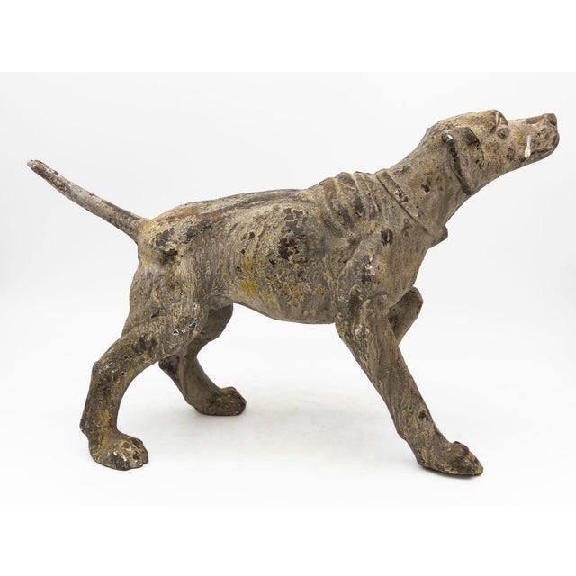 1910s Terracotta Hunting Hound Pointer Dog Statue, Early 20th C. For Sale - Image 5 of 7