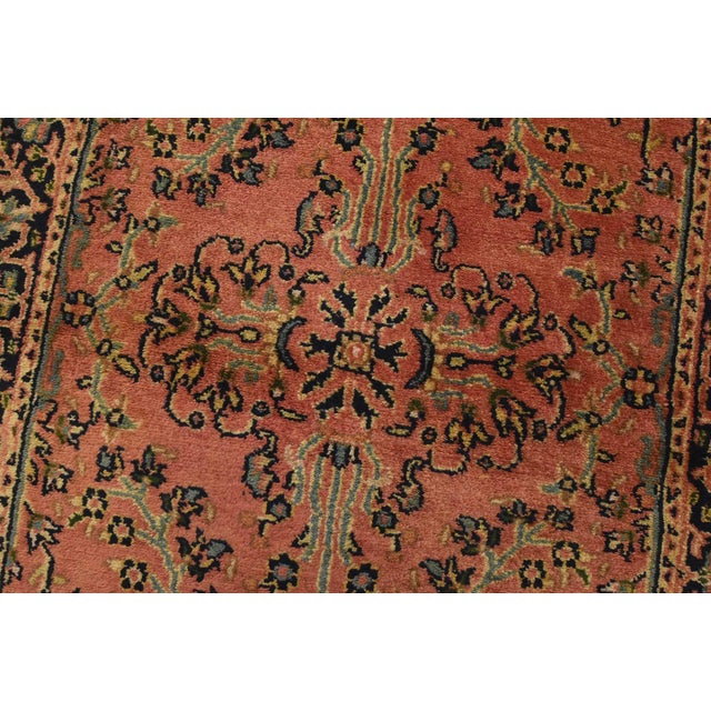 Fine Sarouk Rug 2’5” X 4’6” Pink Wool Traditional Hand-Knotted Oriental Carpet For Sale - Image 4 of 9