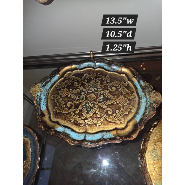 Three Small Vintage Florentine Trays For Sale - Image 9 of 16