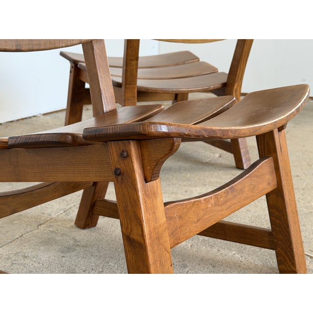1960s Brutalist Oak Lounge Chairs from Dittmann & Co., 1960s, Set of 2 For Sale - Image 5 of 8