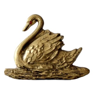 Vintage Brass Swan For Sale