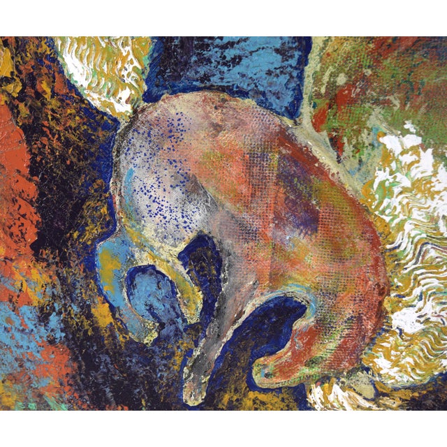 Textile "Carousel" Abstracted Horses With Texture in Acrylic on Canvas by Marion J Denton For Sale - Image 7 of 10