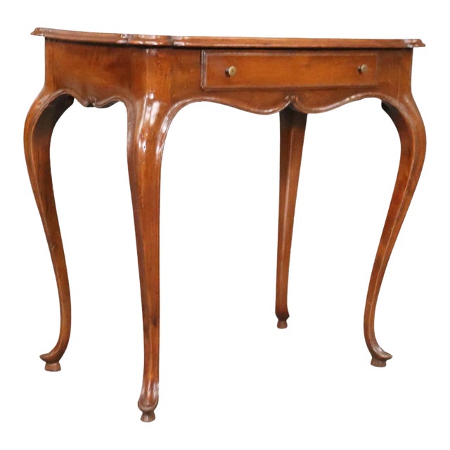 Antique French Country Louis XV Walnut Writing Desk Table, Circa 1920 For Sale